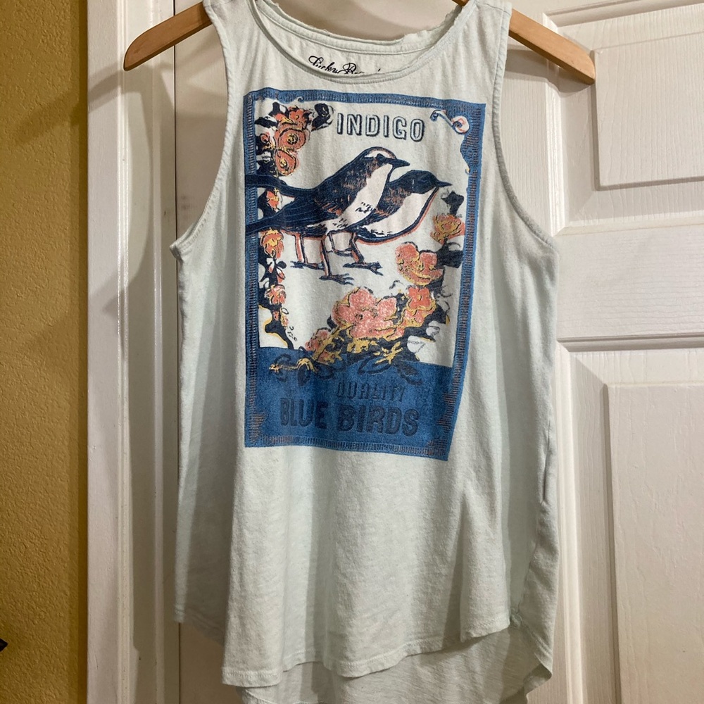 Lucky 🍀 Brand Indigo Blue Birds Tank Top